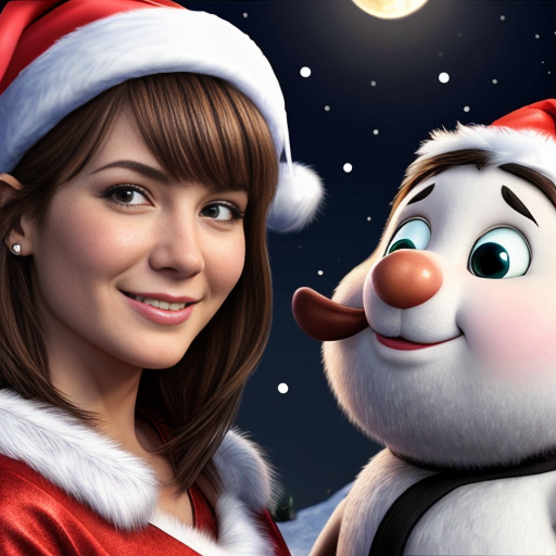 Star and the moon christmas cartoon