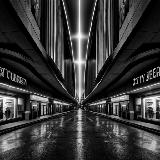 german expressionism city with an exagerated architexture and distorted lines with a dark tone
