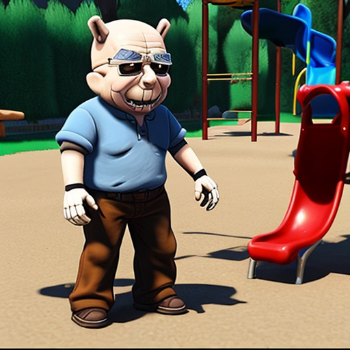 make walter white play with sans from undertale on a playground