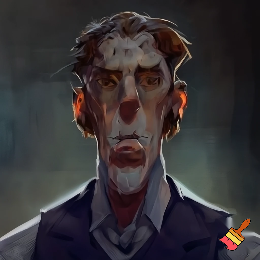 Serious mean looking gentleman with brown, patchy hair