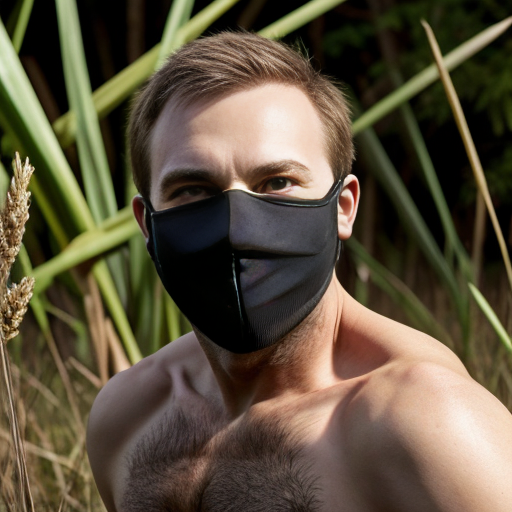 A small warbler-like songbird with a rounded body, olive-brown upperparts, plain wings, a bright yellow throat and upper chest, pale whitish belly, and a medium-length slightly rounded tail. The adult male has a distinctive black facial mask across the eyes and forehead, bordered above by a thin pale whitish or grayish line, creating a bandit-mask appearance. The bird often appears in dense low vegetation, reeds, shrubs, marsh edges, or tangled grasses.