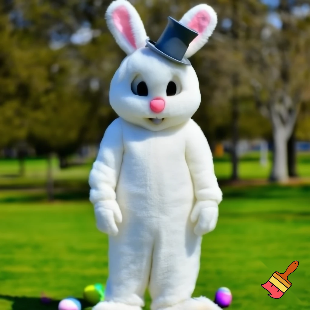 Easter bunny mascot costume top hat mascot costume 