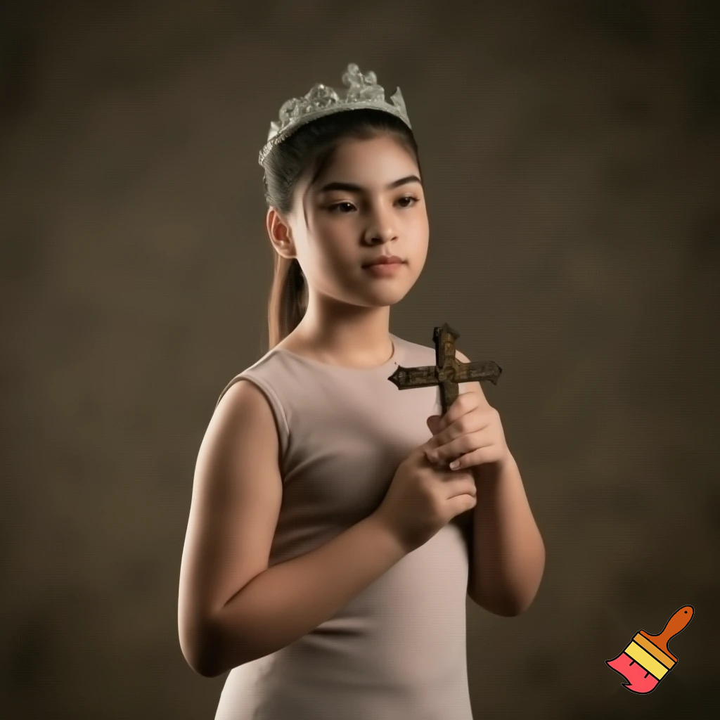 me with a cross and crown 13 yrs old girl

