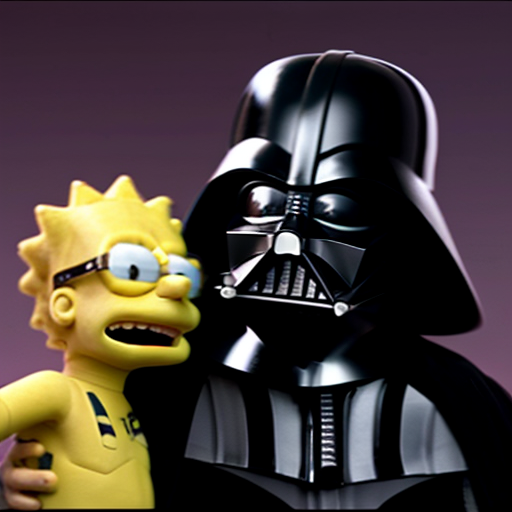 Bart Simpson saying whoo with only arms and head in Darth Vader Offit 
