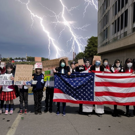 anime charachter REBELLING against WOKE and include ALOT of thunder 
emphasising there stanse on matter 
Put american and israely flags
make the charachters younger school children (PROTEST BY SCHOOL KIDS)
