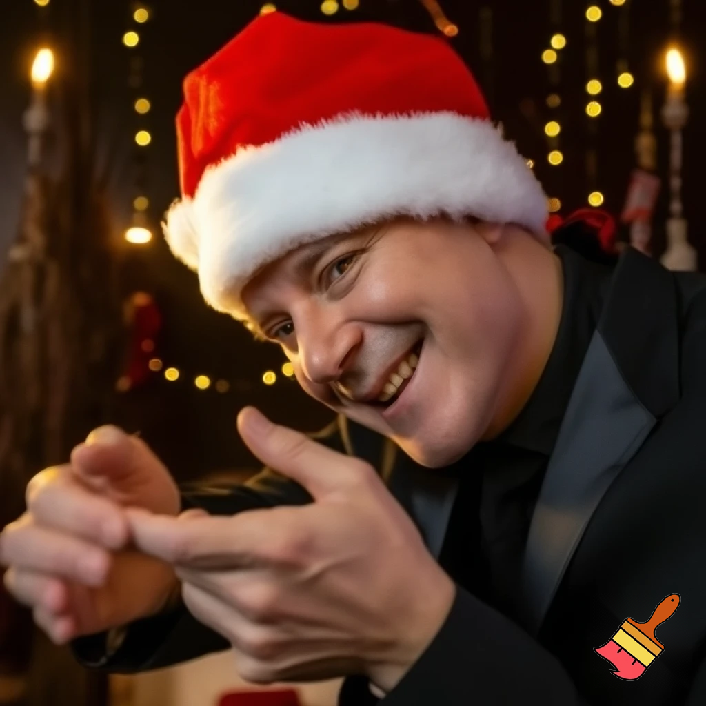 Magicians a real magician Christmas hat a happy one