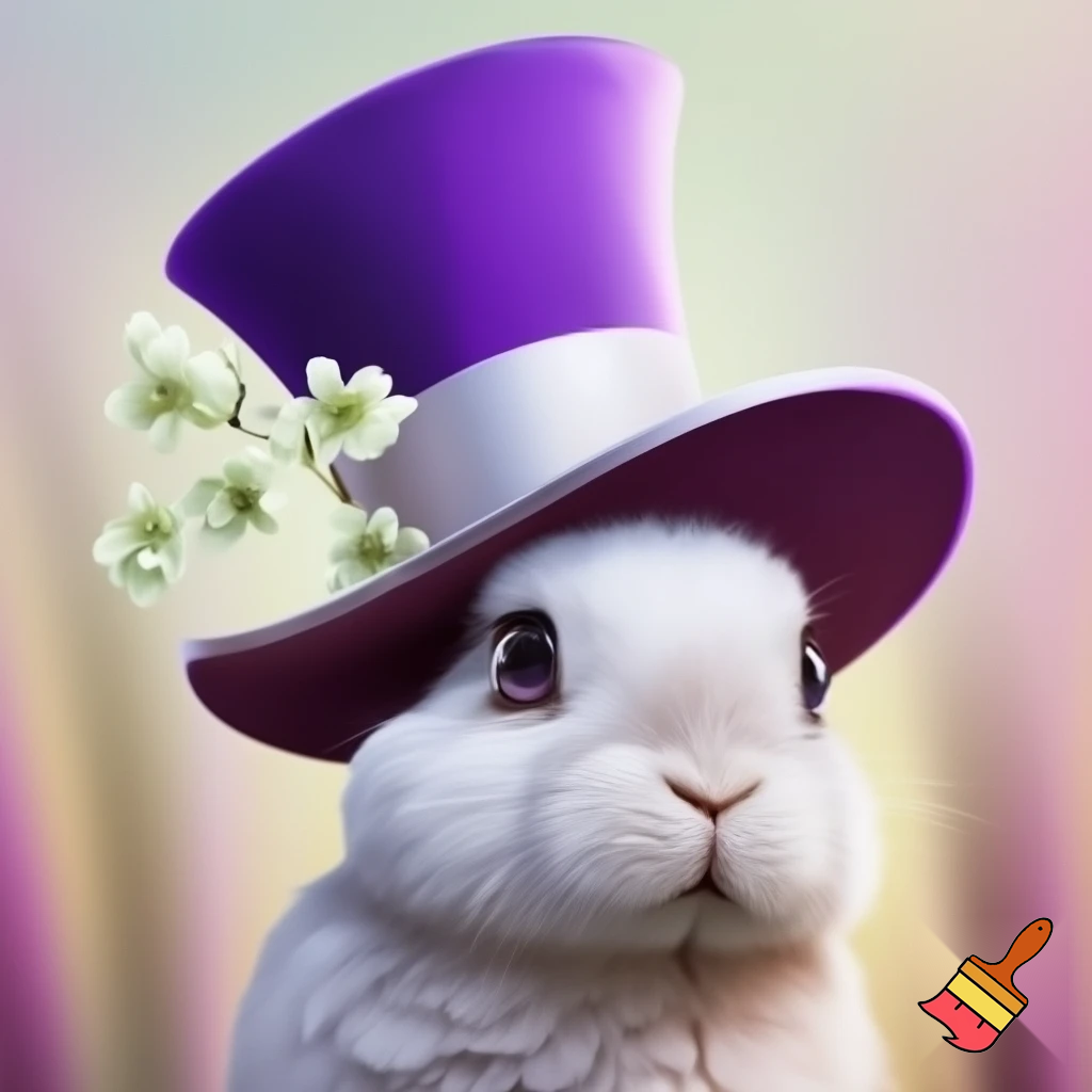 Purple and white top hat Easter bunny headband top hat