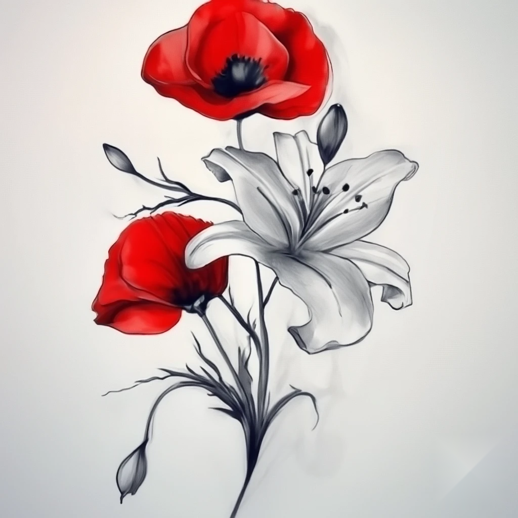 august birth flower tattoo