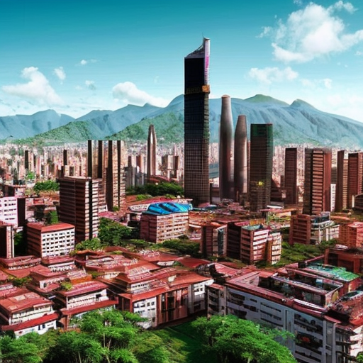 Venezuela Caracas in 2030 with no noises and beautiful cities