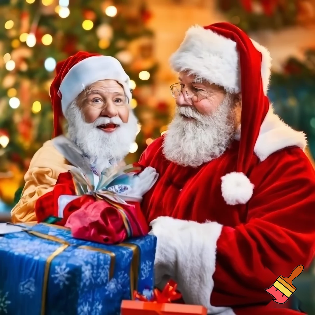 Santa Claus is Santa Claus is he sack? Presents.