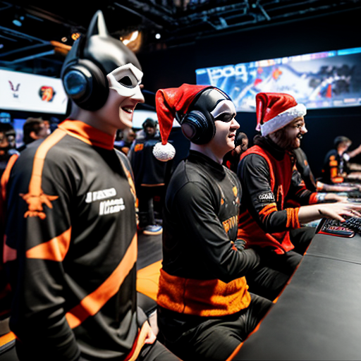 the esports team fnatic running from santa with batman
