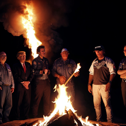 bohemian Grove with Epstien, Diddy, Charlie Kirk and Steven hawking and trump burning someone