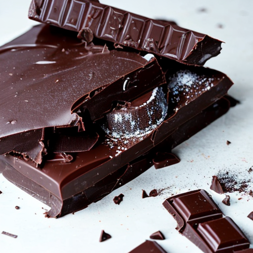 Lots of dark chocolate that is broken up into pieces. It looks messy.