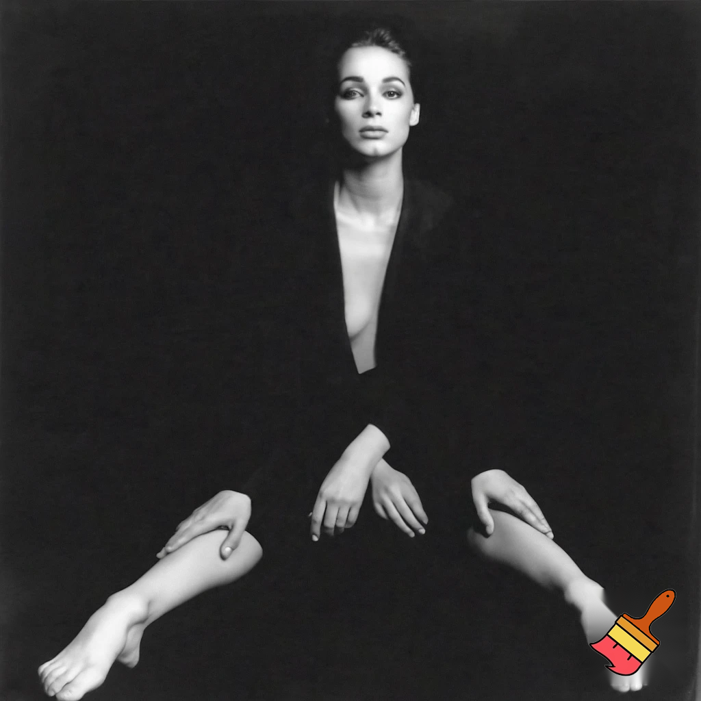 a woman facing forward sitting with her legs spread no clothes