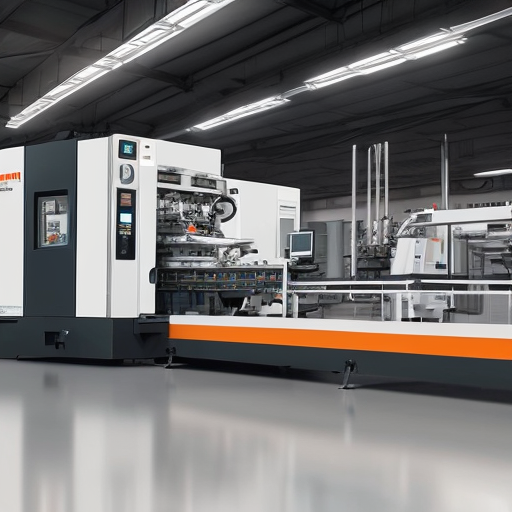 Create a realistic high-quality industrial advertisement image of a modern automatic packaging machine in a clean factory environment, cinematic lighting, ultra sharp focus, professional product photography style, minimal background, elegant composition, bold headline area at top.

Add small clean text at bottom:
Sumitech Engineers
www.sumitechpacksolution.com
Ph: 9687632250
Plot No - 23, Survey No - 2228/23, Param Industrial Hub, Opp. Evershine Industrial Estate, Dharampur Road, Karvad, Vapi, Gujarat - 396193

Instagram post format, 1:1 ratio, ultra realistic, commercial ad style.
