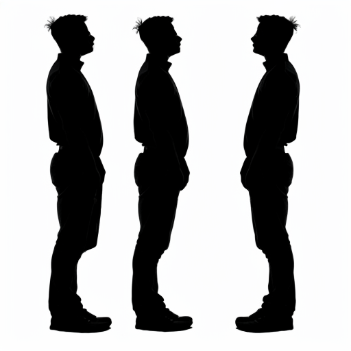 Male full body side angle silhouette black silhouette