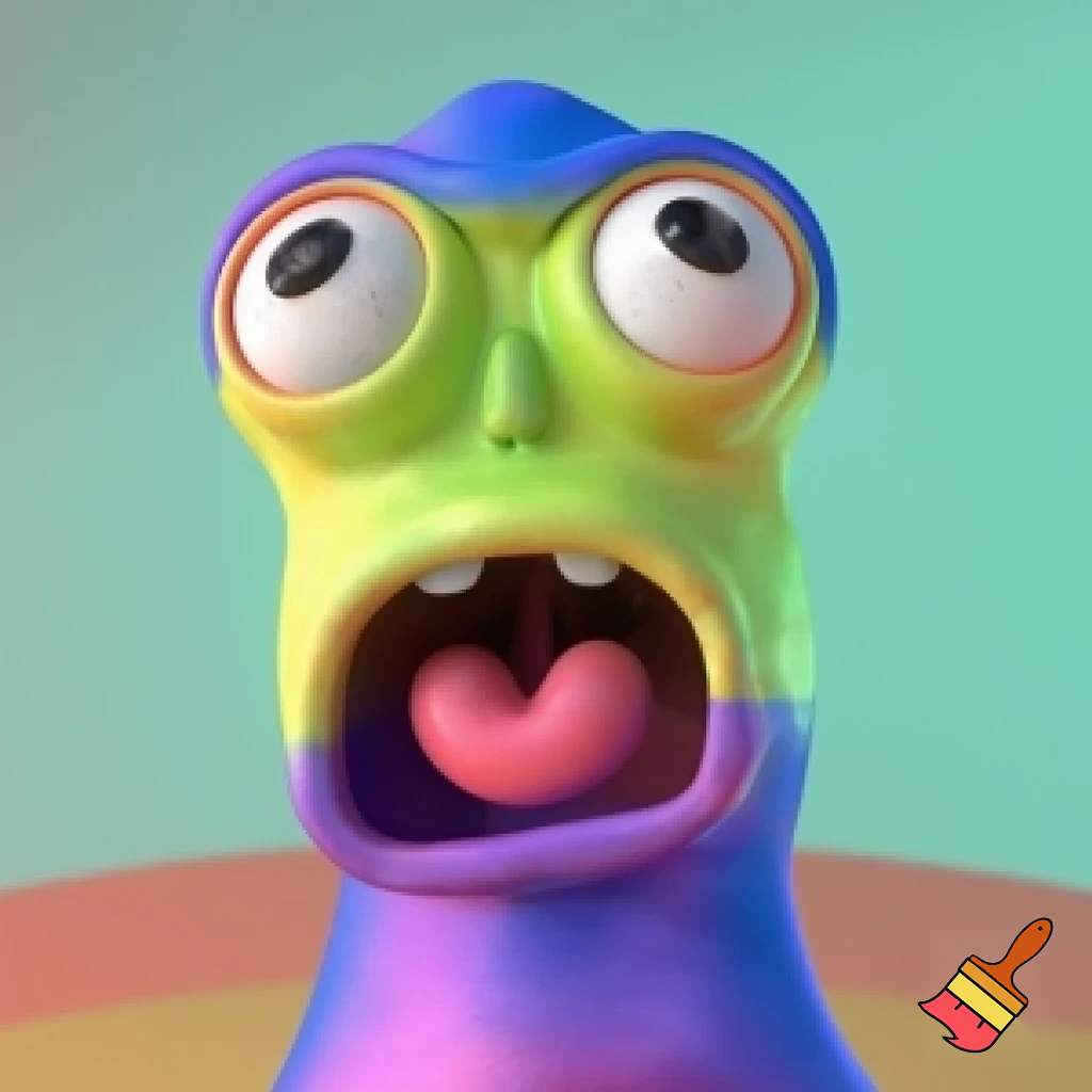 Cartoon figure saying “rar”