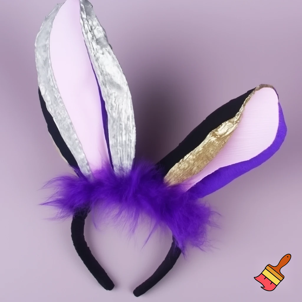 Easter bunny top hat headband, purple and white gold and silver top hat black purple dark purple special hat in delicate purple white, purple and white gold