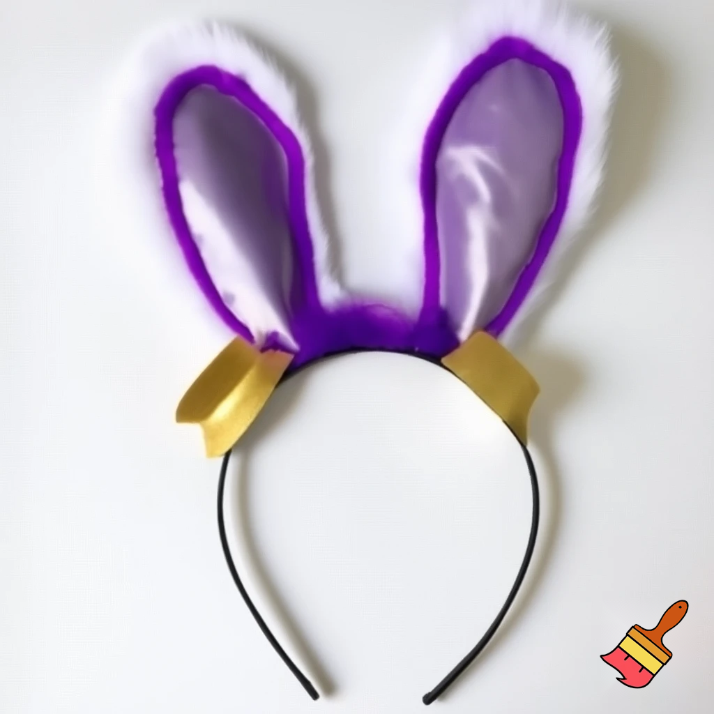 Easter bunny top hat headband, purple, purple and white with gold top hat top hat headband