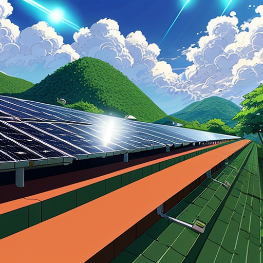 rain forest village with solar panels 
