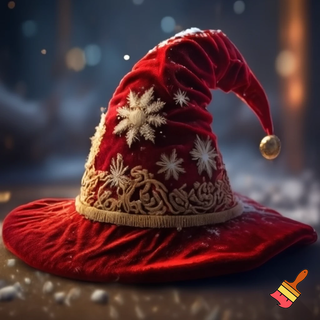 Christmas wizard hat red Christmas time velvet