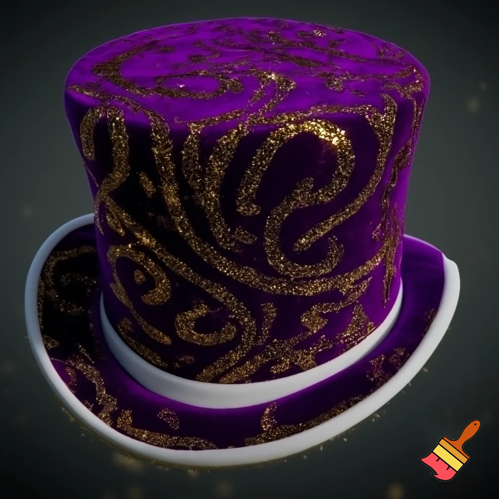 Purple and gold top hat velvet glitter gold purple purple and white purple and white