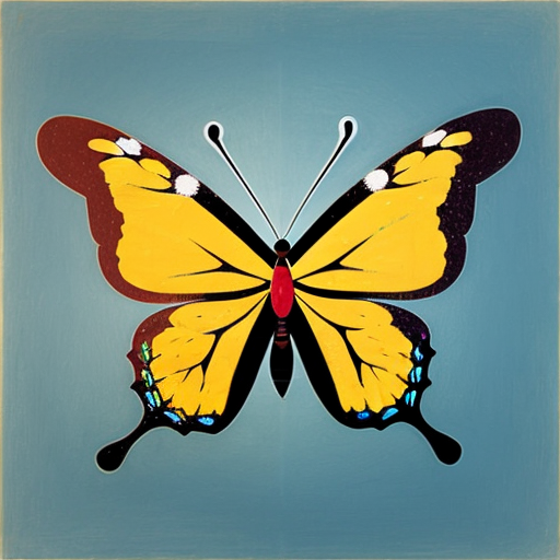an artistic modern butterfly in Magritte style