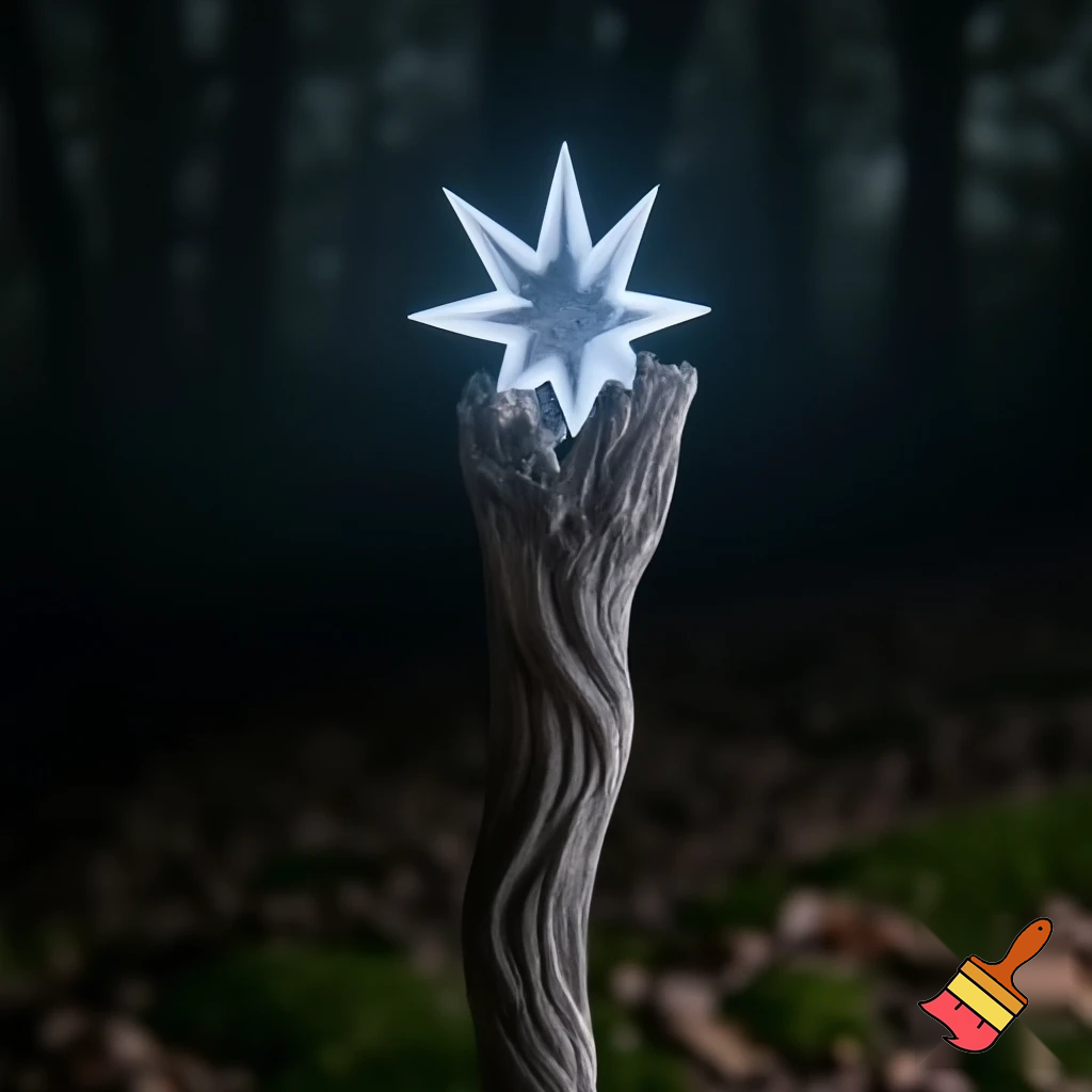 Magic walking stick with a star