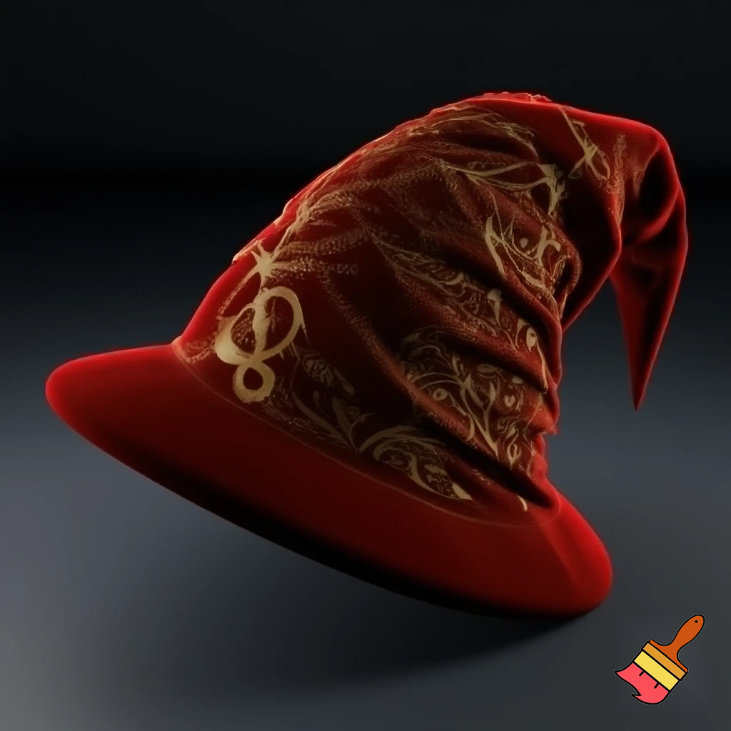 A wizard Santa Claus hat read✨✨🎄💫 velvet a wizard hat