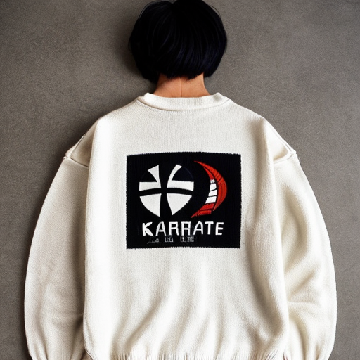 Black sweater with lakeshore karate on front, go Ju Ryu on the sleeve, white patch on other sleeve