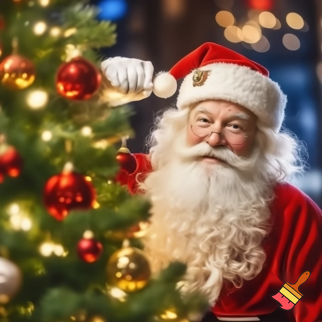 Christmas tree with Santa Claus