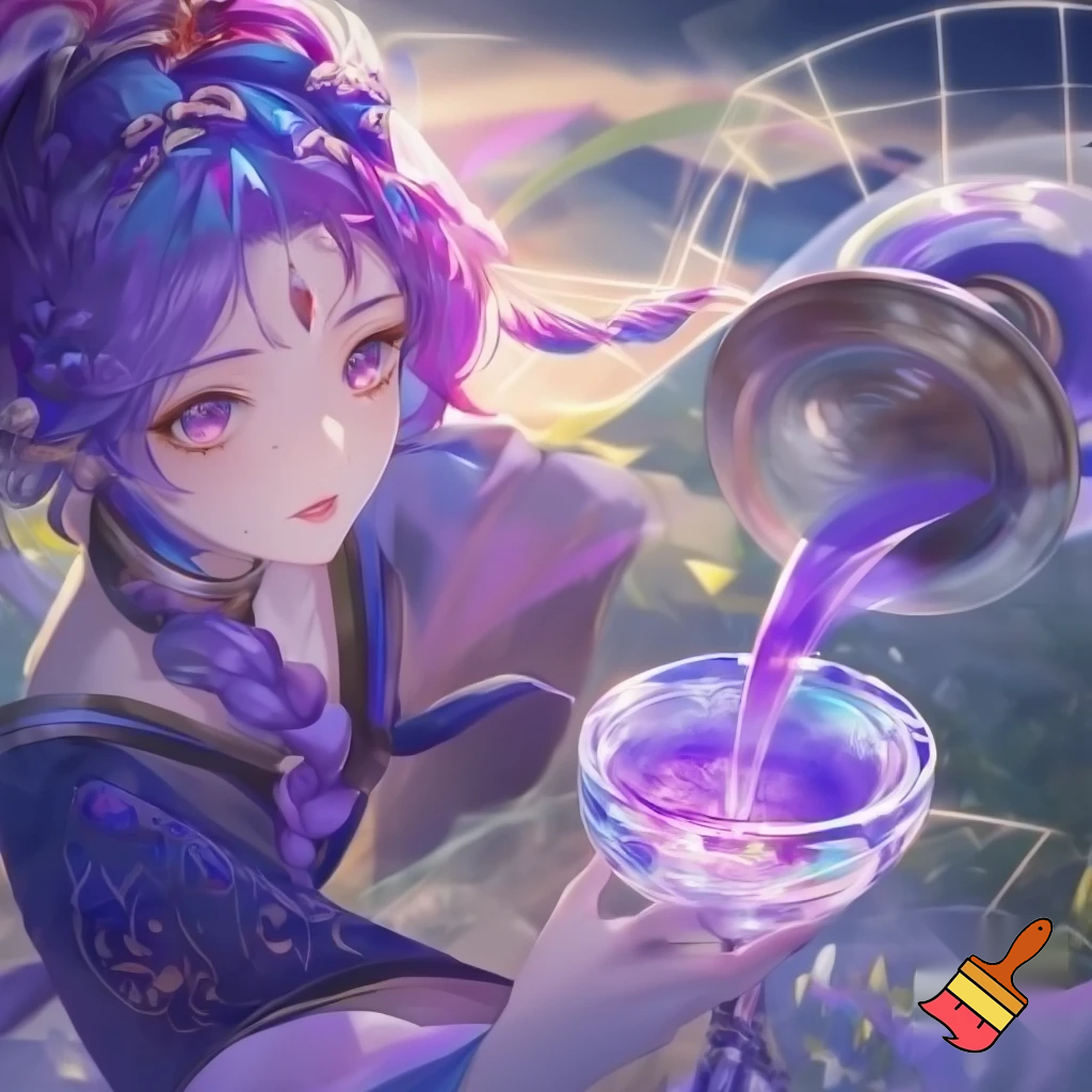 Anime girl pouring lean 