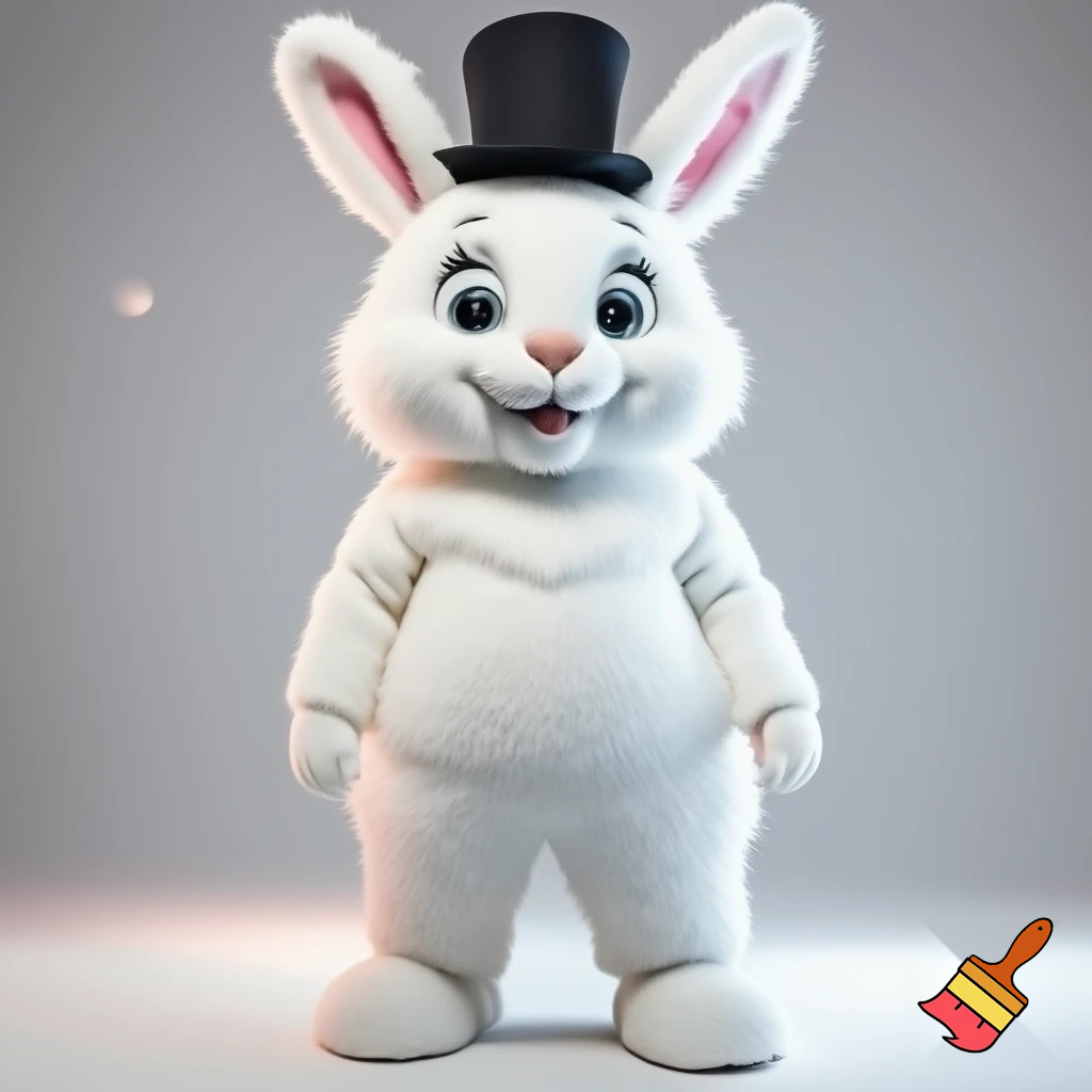 Easter bunny mascot costume top hat