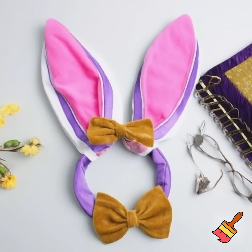 Easter top hat headband Easter bunny headband, purple and white with gold Easter top hat headband and fabric velvet and fabric velvet top head headband top hat headband