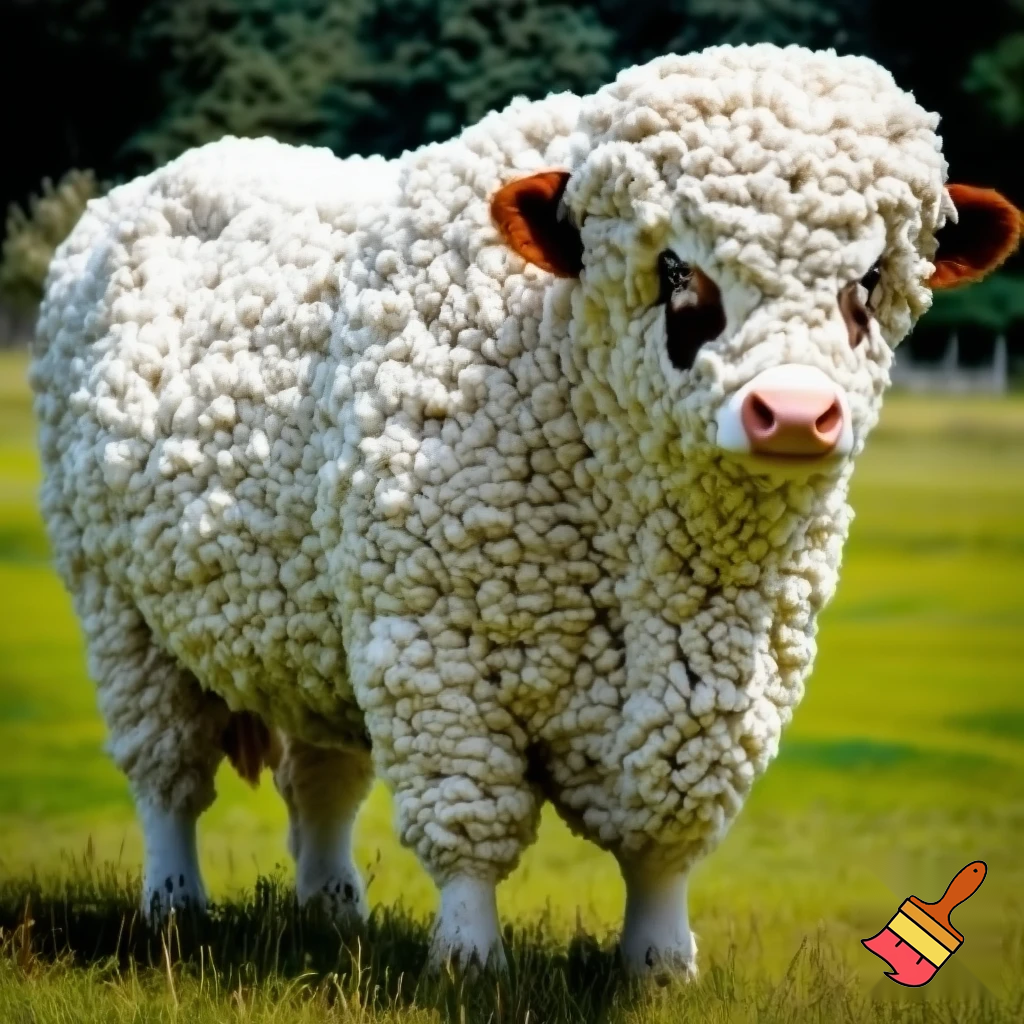 cow with sheep skin 