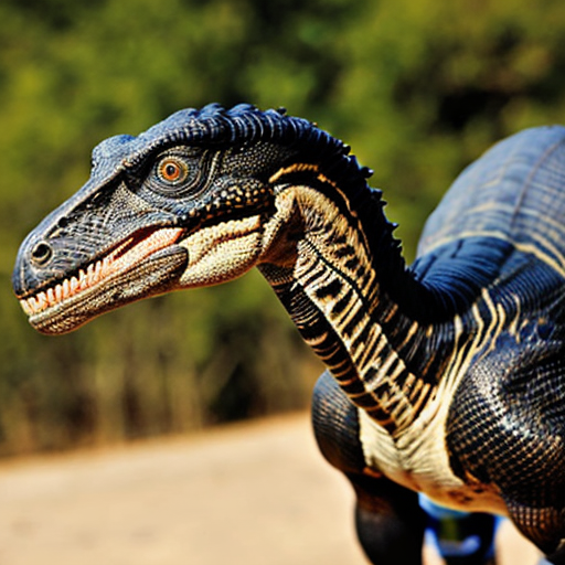 A female velociraptor with big butt cheeks. There are several tranquilizer darts in each butt cheek. Rear view. Close up on butt