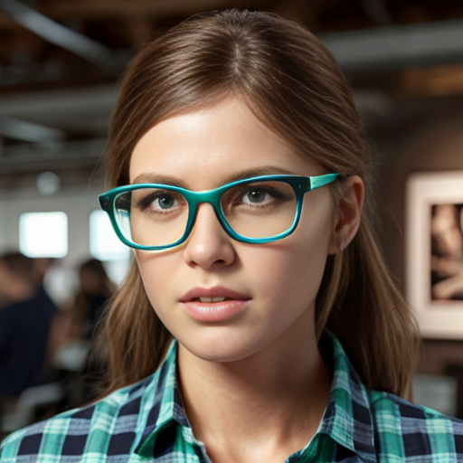 Green and blue plaid glasses
