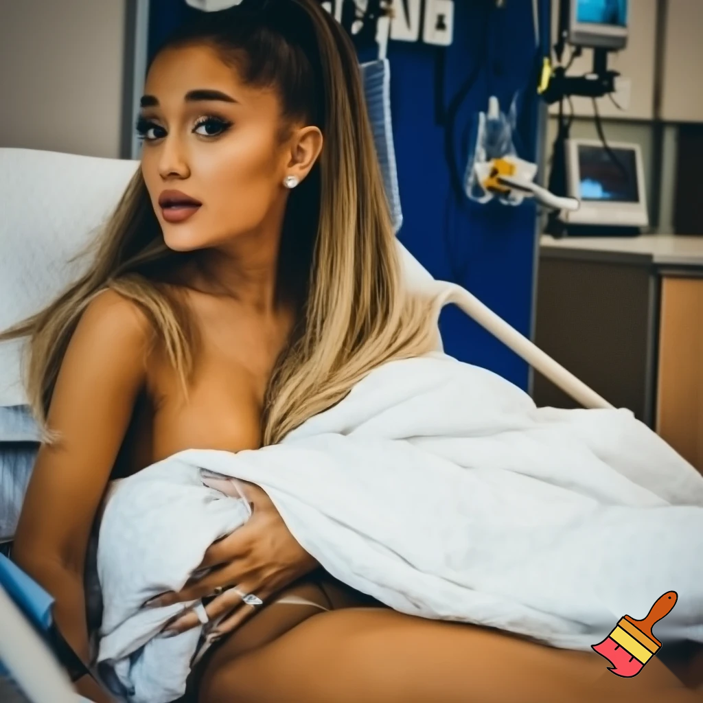 Ariana grande naked with white sheets at the hospital giving birth on the hospital bed ,lets see her butts