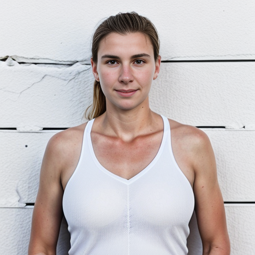 Goretzka and Vanessa at the standing on the white wall 