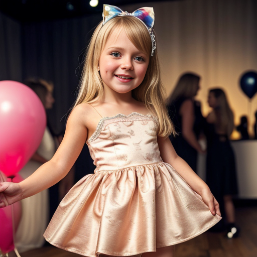 swedish blonde little girl  at party dress, very beautiful, on the party