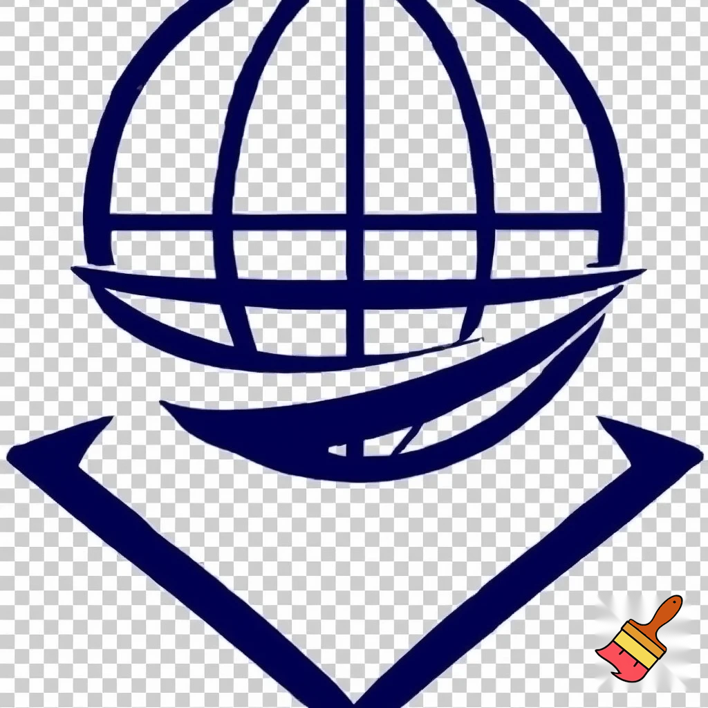 can you create a logo taht is dark navy blue and it showtype an compas in a globus form, that a compas is insted a globus, old globe with stand and looks like this but with compas  