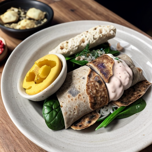 Create a realistic cookbook style photo of the finished dish:
Sardine and Spinach Whole Grain Wrap
The dish is fully plated and ready to serve.
Style:
modern healthy cookbook photography
natural daylight
editorial food photography
clean minimal background
Composition:
The food is the main focus of the image.
Simple kitchen environment.
Fresh ingredients visible around the plate.
Camera variation (important):
Use a different angle from previous images such as:
top view
45 degree angle
close up plating
side angle
slightly elevated perspective
Keep the lighting style consistent across all images.
Make the food look fresh, vibrant and realistic.
VARIAZIONE AUTOMATICA DELLE INQUADRATURE
Per evitare immagini duplicate, alterna automaticamente:
camera angle
top view
45 degree angle
slightly elevated angle
side plating angle
close up texture shot
camera distance
wide food composition
medium shot
macro texture detail
surface variation
light wood table
white marble surface
stone kitchen surface
prop variation minima
linen napkin
wooden spoon
small ingredient bowls
fresh herbs
Queste variazioni devono cambiare tra le immagini ma mantenere lo stesso stile generale