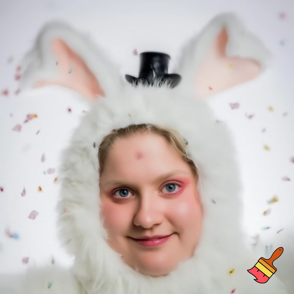 Easter bunny costume top hat person special in delicate