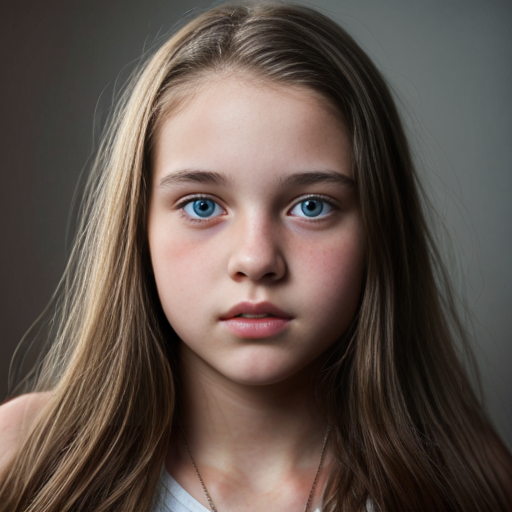 Teen girl 13-15 facing camra