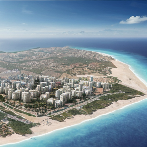 An official image of the Turkish Republic of Northern Cyprus in 2030 with forecast (not official), and surely with buildings