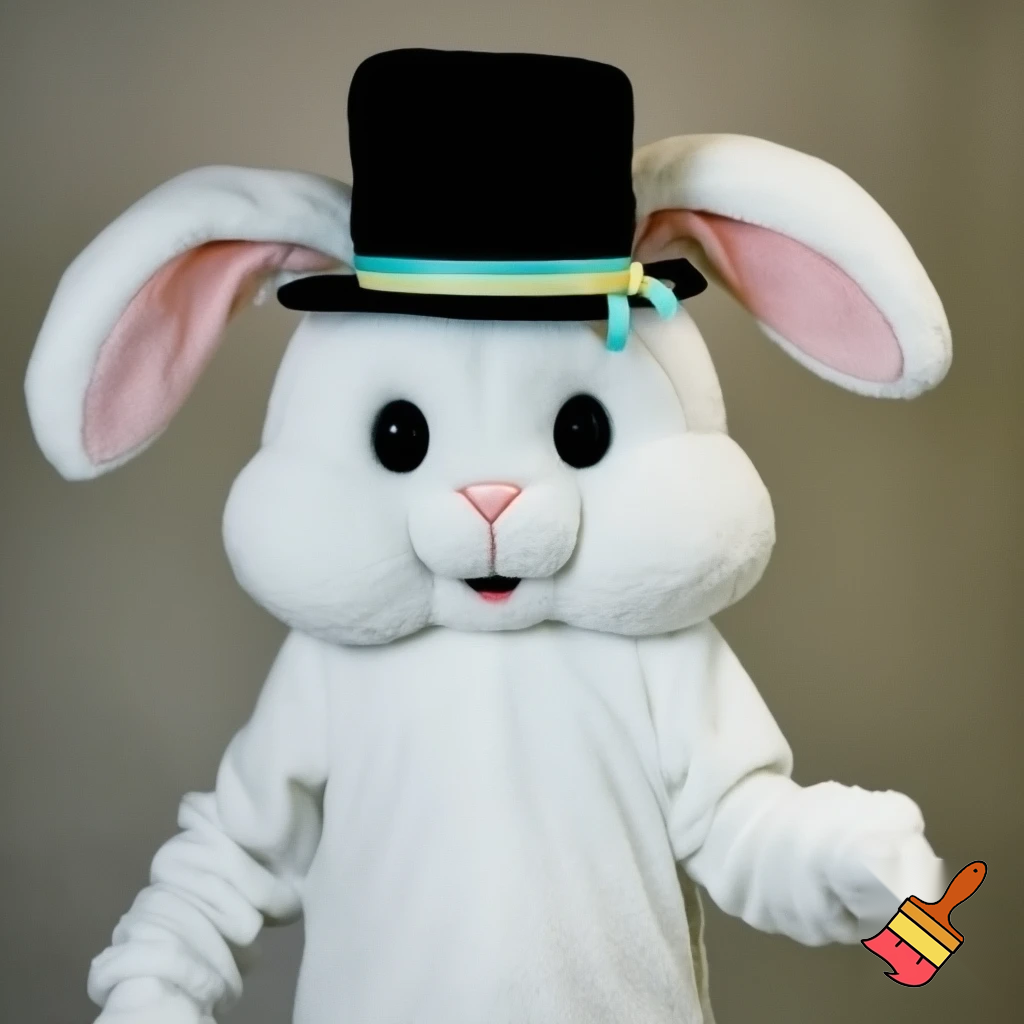 Easter bunny mascot costume top hat mascot costume
