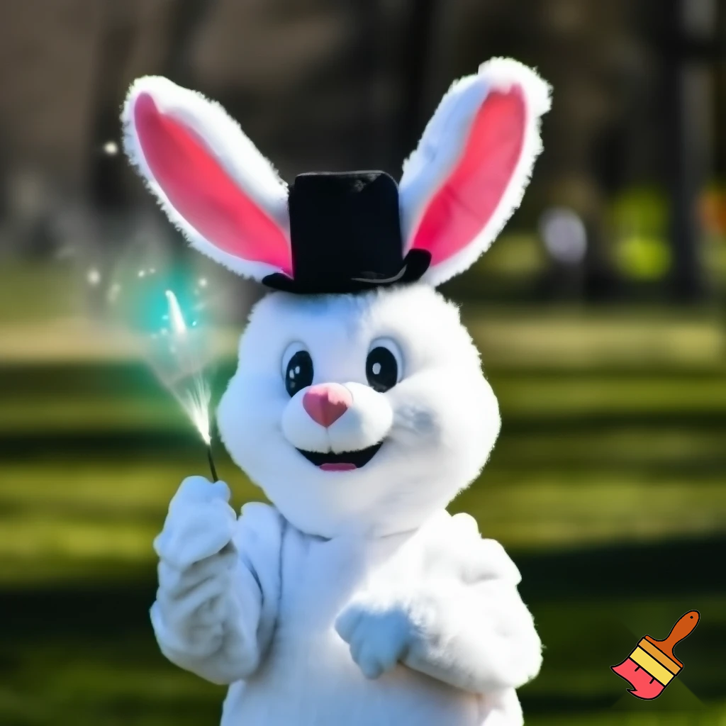 Easter bunny mascot costume top hat mascot costume magic
