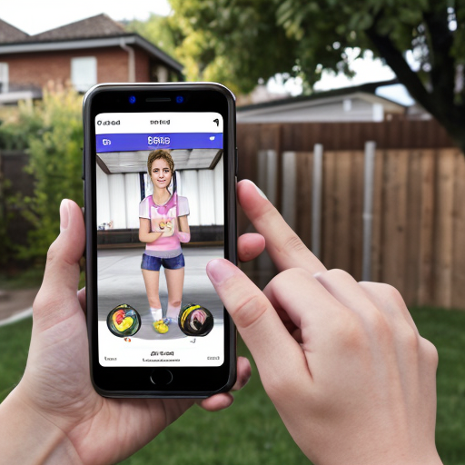 Goretzka play game on apple phone and Vanessa play game on apple phone at the backyard 