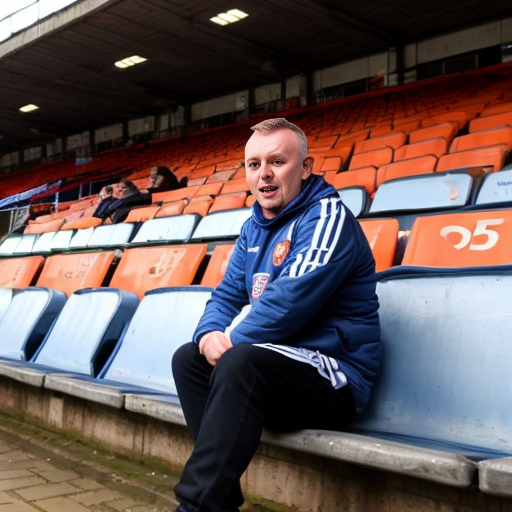 a luton town supporter is sitting in luton sadly
