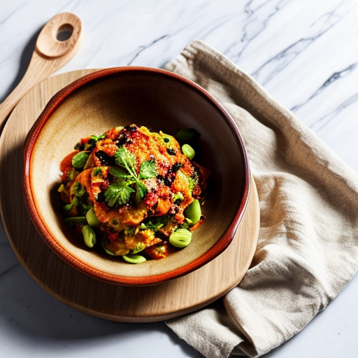 Create a realistic cookbook style photo of the finished dish:
Tofu and Red Cabbage Crunch Bowl
The dish is fully plated and ready to serve.
Style:
modern healthy cookbook photography
natural daylight
editorial food photography
clean minimal background
Composition:
The food is the main focus of the image.
Simple kitchen environment.
Fresh ingredients visible around the plate.
Camera variation (important):
Use a different angle from previous images such as:
top view
45 degree angle
close up plating
side angle
slightly elevated perspective
Keep the lighting style consistent across all images.
Make the food look fresh, vibrant and realistic.
VARIAZIONE AUTOMATICA DELLE INQUADRATURE
Per evitare immagini duplicate, alterna automaticamente:
camera angle
top view
45 degree angle
slightly elevated angle
side plating angle
close up texture shot
camera distance
wide food composition
medium shot
macro texture detail
surface variation
light wood table
white marble surface
stone kitchen surface
prop variation minima
linen napkin
wooden spoon
small ingredient bowls
fresh herbs
Queste variazioni devono cambiare tra le immagini ma mantenere lo stesso stile generale